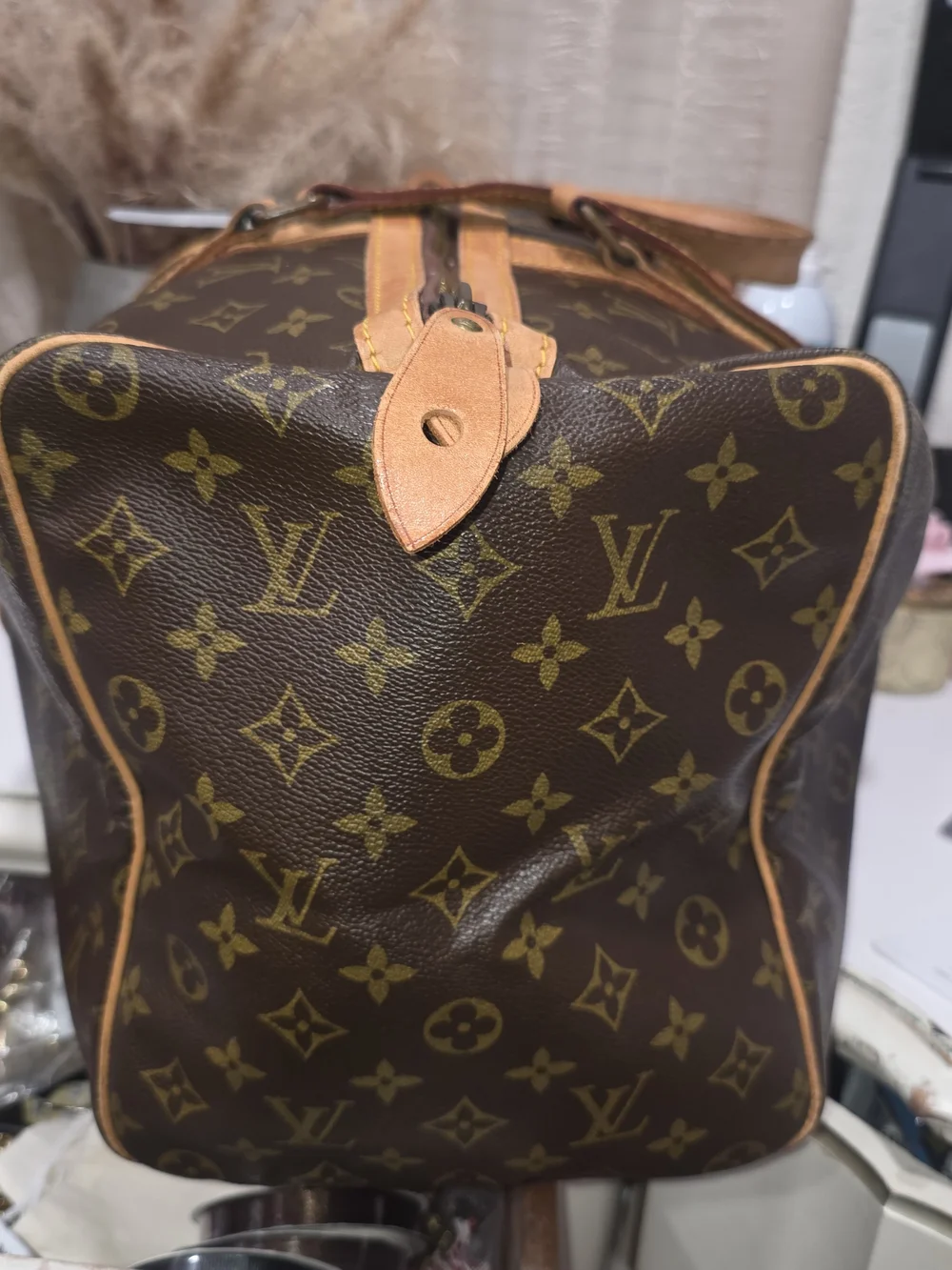 Louis Vuitton Monogram Canvas Travel Duffle with Vachetta Trim 45cm